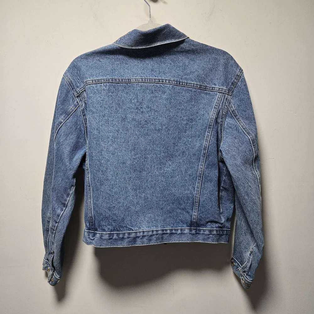 Vintage Gazoz Studded Bejeweled Denim Jacket Size Large Jean Jacket 80s 90s - Picture 2 of 11